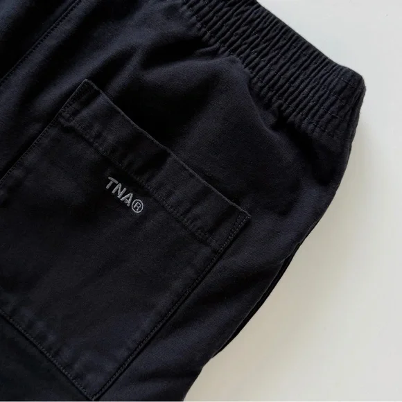 Aritzia TNA Christie Pant Black Wide Leg Pull On Cotton | 2XS Elastic Waist - Picture 9 of 16